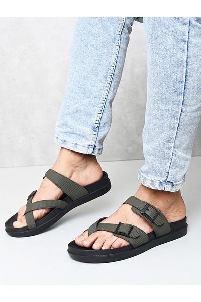 Styli Open Toe Buckle Detail Sandals