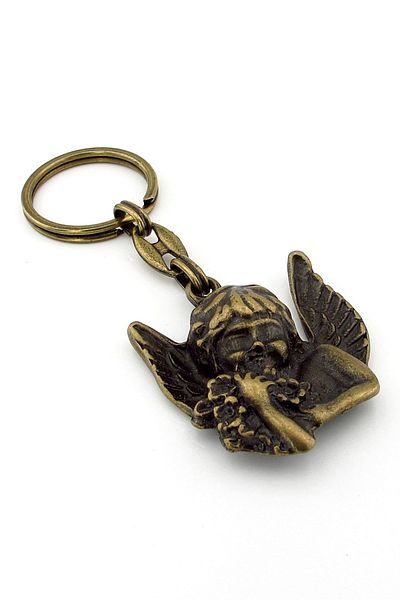 Solfera Angel Boy Figure - Bronze Metal Kc254 Keychain