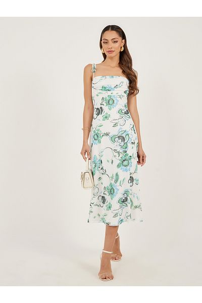 Styli Print Strappy Sheath Midi Dress