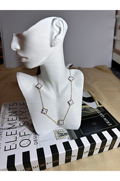 ABAKSESUAR قلادة فان كليف من الفولاذ الذهبي