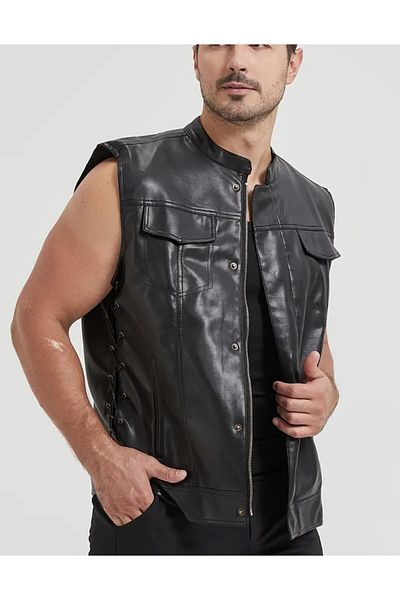 NYC GİYİM TEKSTİL Cooper Vest with Lateral Lacing Adjustment and Zipper Closure