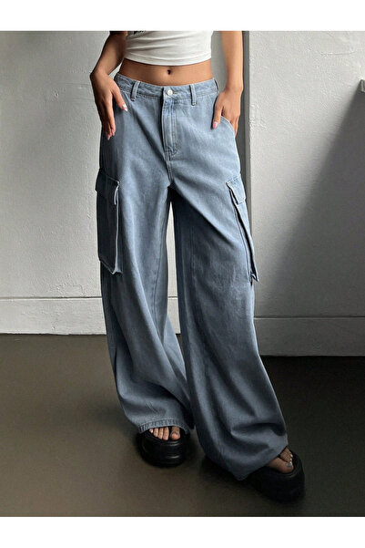 Kotty By Styli High-Rise Wide Leg Cargo Jeans