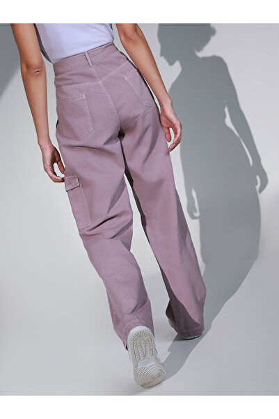 Hubberholme By Styli Solid High Rise Cargo Pants
