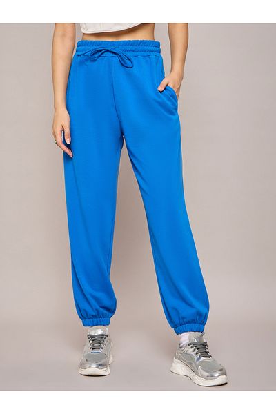 Sassafras By Styli Solid Terry Baggy Joggers with Elasticated Waist