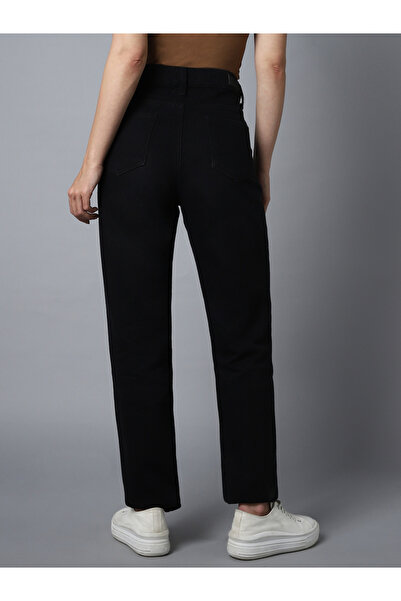 High Star By Styli High Rise Solid Regular Fit Jeans