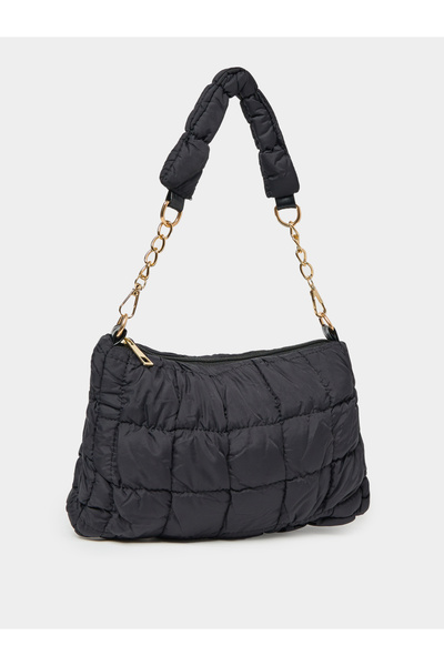 Styli Quilted Shoulder Bag with Detachable Strap and Zip Closure