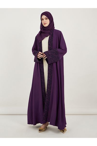 Styli عباية من الكريب الجاكار مع حجاب متناسق
