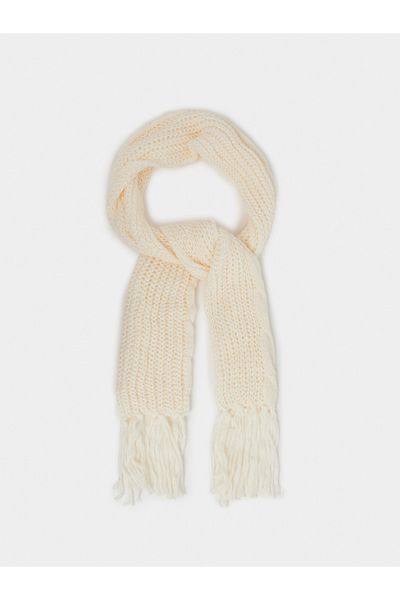 Styli Tasseled Edge Knitted Scarf