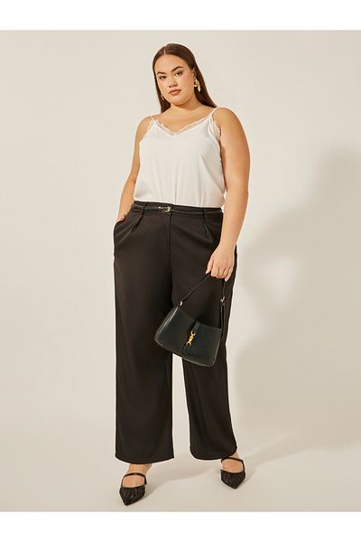 Styli Plus Size Mid Rise Straight Fit Pants