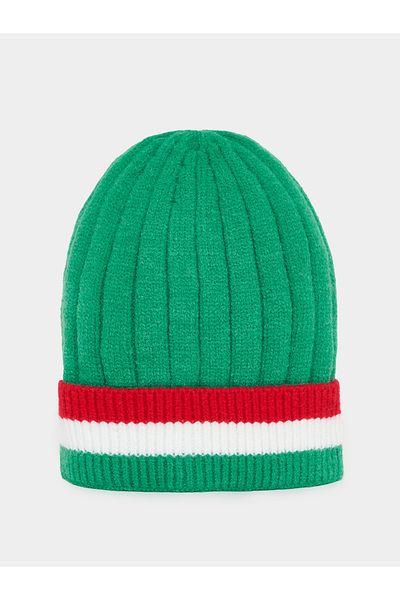 Styli Contrast Detail Knit Beanie