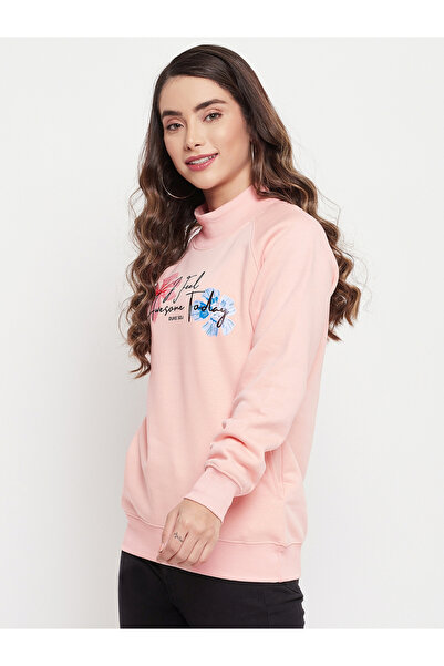 Duke By Styli Front Graphic Print High Neck Sweatshirt