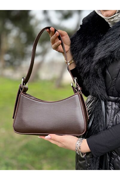 DEV 3 ADAM Brown Women's Baguette Stylish Hand and Shoulder Bag with Adjustable Strap