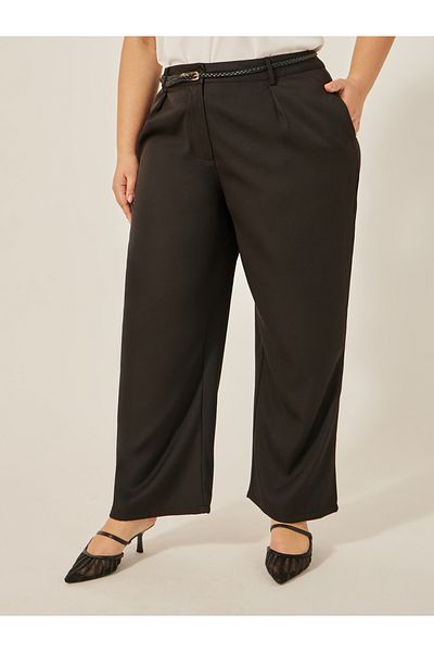 Styli Plus Size Mid Rise Straight Fit Pants