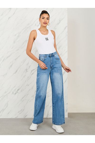 Styli Fitted Est 98 Embroidered Ribbed Tank