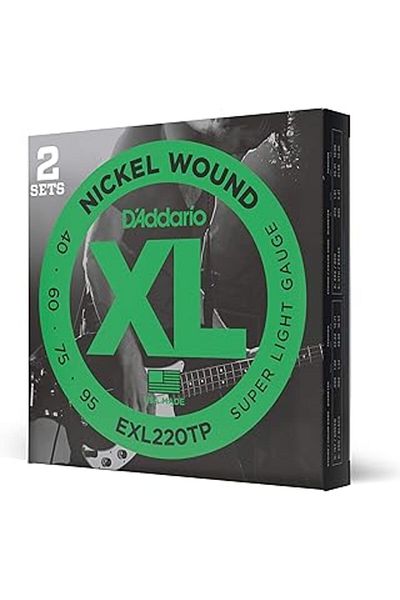 mivento D'Addario Exl220Tp (2 Set) Bass Guitar String Set, Xl, 40-95, Long Scale,