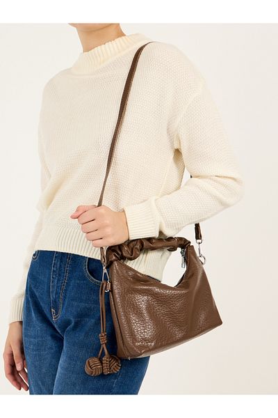 Styli Twisted Top Handle Handbag with Adjustable Strap