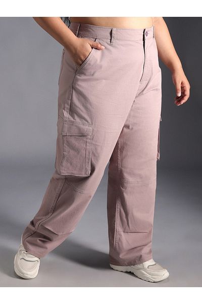 High Star By Styli Plus Size High Rise Straight Leg Cargo Pants