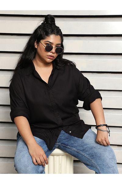 High Star By Styli Plus Size Spread Collar Boxy Fit Casual Shirt