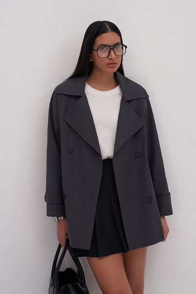 mathilda store Women's Beige Naula Short Trench Coat