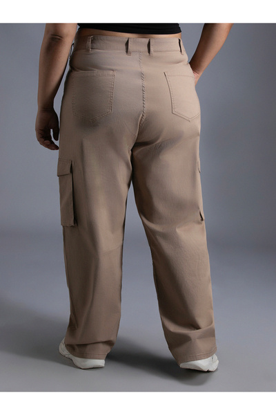 High Star By Styli Plus Size High Rise Straight Leg Cargo Pants