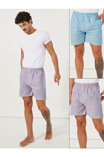 Styli Pack of 2 - Checked Assorted Woven Boxers