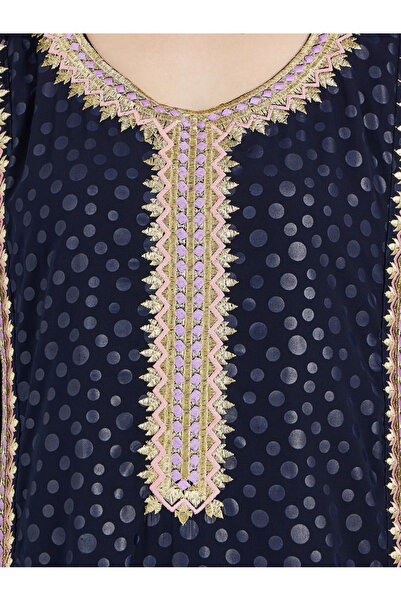 Maxim Creation By Styli Embroidered Panel Scoop Neck Kaftan