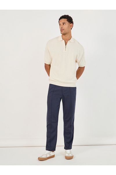 Styli Front Pintuck Knit Slim Fit Pants