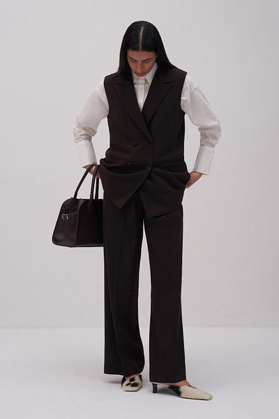 mathilda store Women's Bitter Brown Private Edition Double Breasted Vest