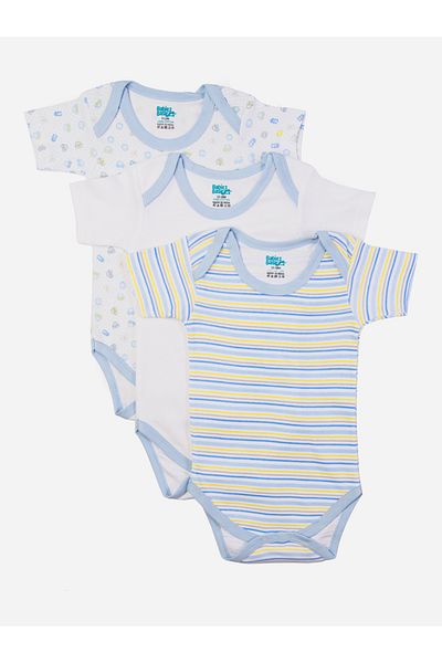 Babies Basic By Styli مجموعة من 3 قطع - رومبر مطبوع برقبة دائرية