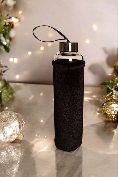 Panhera Borosilicate Glass Flask Beverage Bottle with Velvet Sheath 750 ml