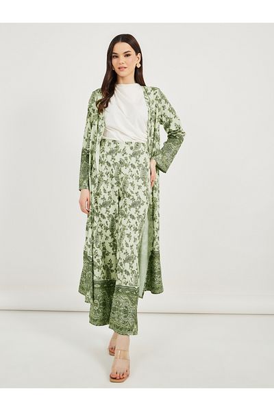 Styli All-Over Print Mid Rise Wide Leg Pants