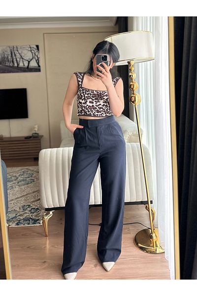 Elegant Velcro Elastic Waist Palazzo Παπούτσια
