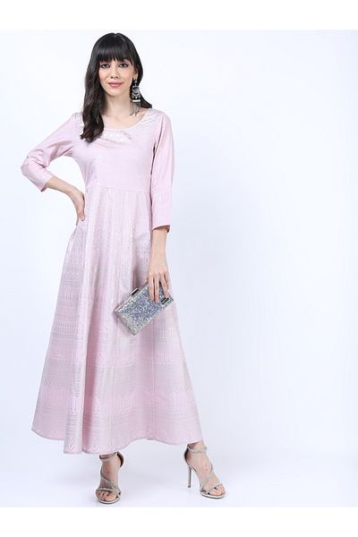 Vishudh By Styli Vishudh Pink Ethnic Maxi Dress