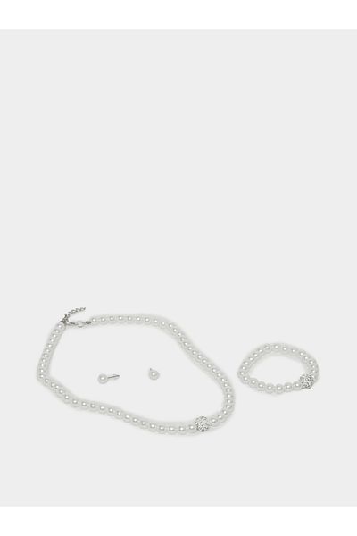 Styli Faux Pearl Earrings- Bracelet and Necklace Jewelry Set