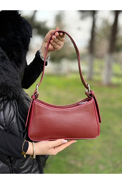 DEV 3 ADAM Claret Red Women's Baguette Stylish Hand and Shoulder Bag with Adjustable Strap