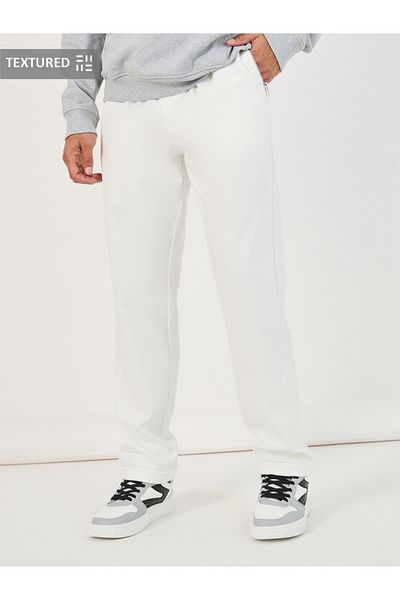 Styli Premium Texture Knitted Pants with  Zipper Pocket Detail