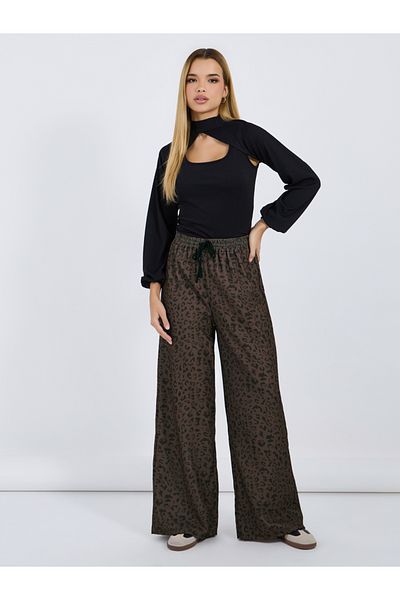 Styli Animal Print Relaxed Fit Pants