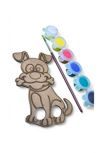 MEKSAPP Puppet Painting-Wooden Puppet Painting-Hobby Education Set-Dog Finger Puppet