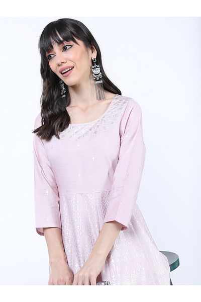 Vishudh By Styli Vishudh Pink Ethnic Maxi Dress