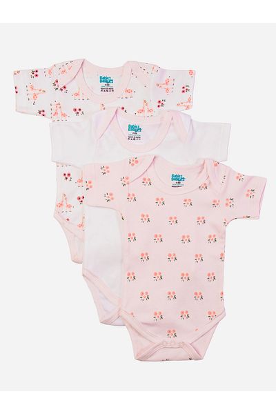 Babies Basic By Styli مجموعة من 3 قطع - رومبر مطبوع برقبة دائرية