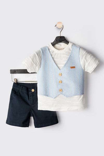 Ofislot Vest Boy's Summer Suit Baby Boy's Shorts Suit Baby Boy's Bottom Top Suit Baby Boy's Suit