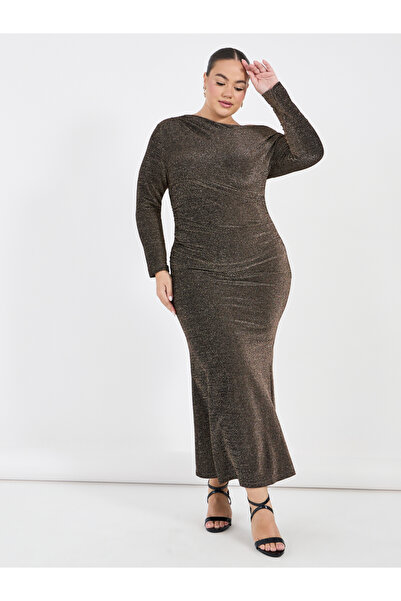 Styli Plus Size One Shoulder Neck Mermaid Hem Maxi Dress