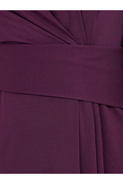 Styli Plus Size Wrap Front Cape One Sleeve A-Line Maxi Dress