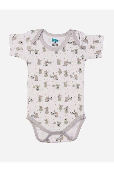 Babies Basic By Styli مجموعة من 3 قطع - رومبر مطبوع برقبة دائرية