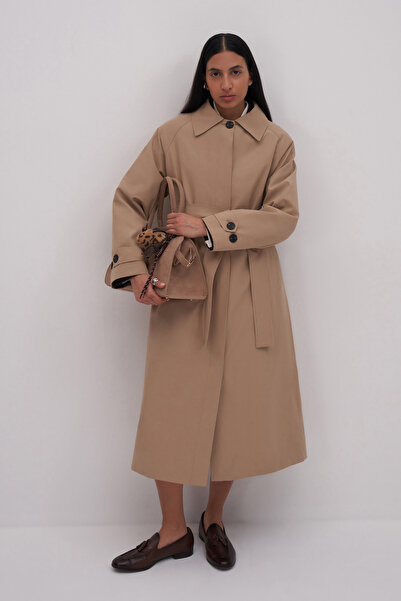 Mathilda Store Kadın Bej Liora Maxi Trençkot