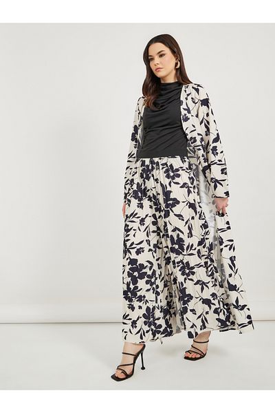 Styli All-Over Floral Print Ankle Length Wide Leg Pants