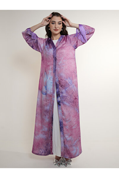 Elena by DStyle عباية بتصميم ربطة وصبغ مع شرابة