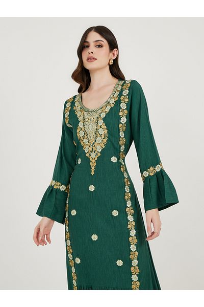 Maxim Creation By Styli Embroidered Cotton Kaftan with Bell Sleeves