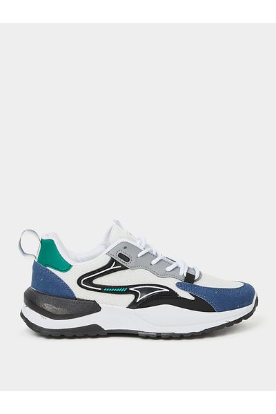 Styli Colorblock Textured Lace-Up Sneakers