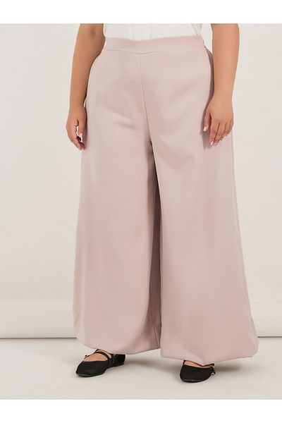 Styli Plus Size Solid High Rise Wide Leg Pants
